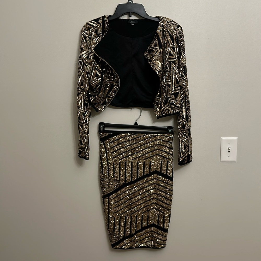 Sequins Blazer and skirt set